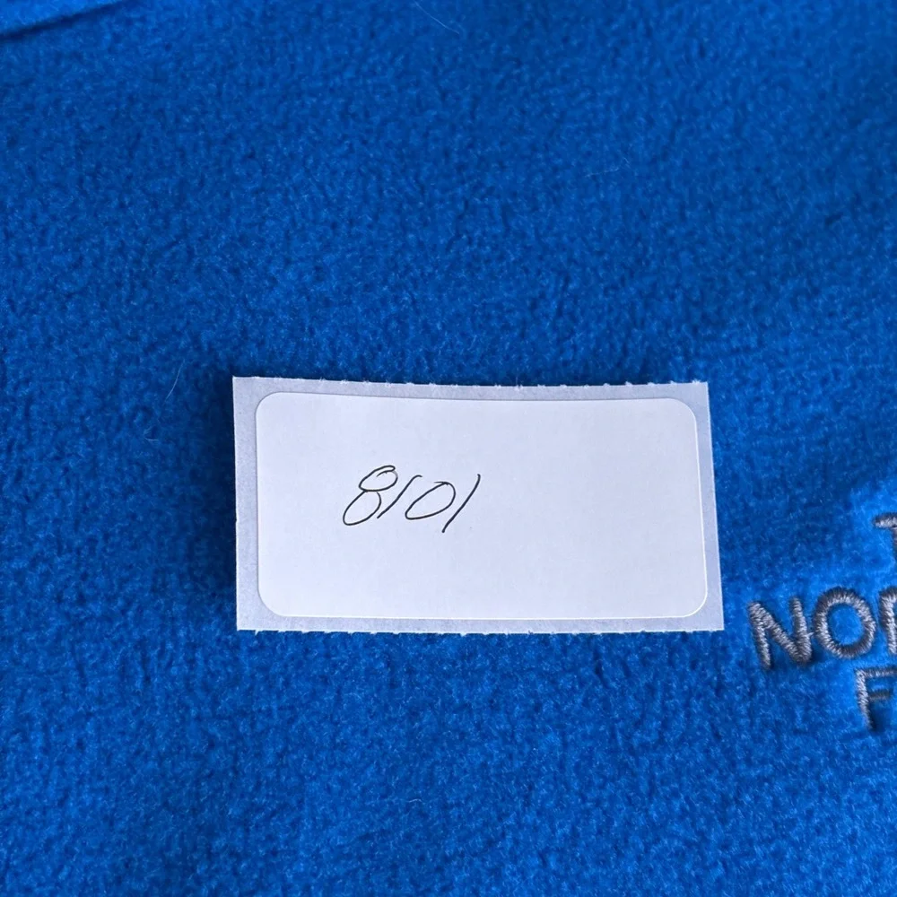 The North Face Mens XXL Blue Full Zip Fleece Jacket Grey Side Panels Outdoors